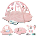 PRVAETU Baby Play Gym Mat, Oversize Tummy Time Activity Mat with 6 Detachable Toys for Infant 0-12 Months Sensory Exploration Skill Development