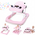 PRVAETU 5 in 1 Baby Walker Car-Shaped with Music,Lights,Foldable,Jumper,Rocking,Removable Plate for Infant Boys 6-18 Months
