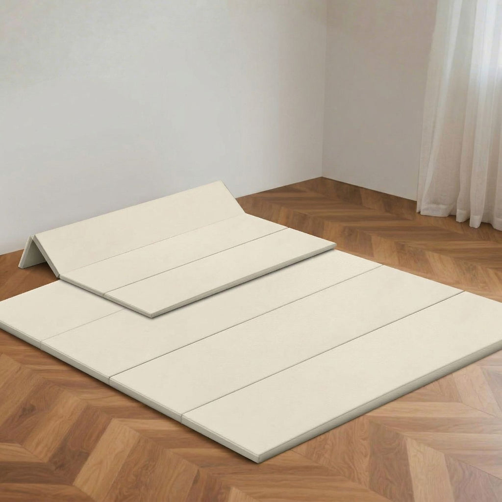 PRVAETU Four-fold Yoga Mat & Exercise Mat, Baby Playmat Thick Foam Crawling & Tummy Time , Portable Floor Mat for Home Family Use