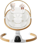 PRVAETU Baby Swing for Infants,5 Speeds,10 Lullabies,5-Point Harness,Electric Rocking Chair for Toddlers with Bluetooth,Remote Control,Touch Panel