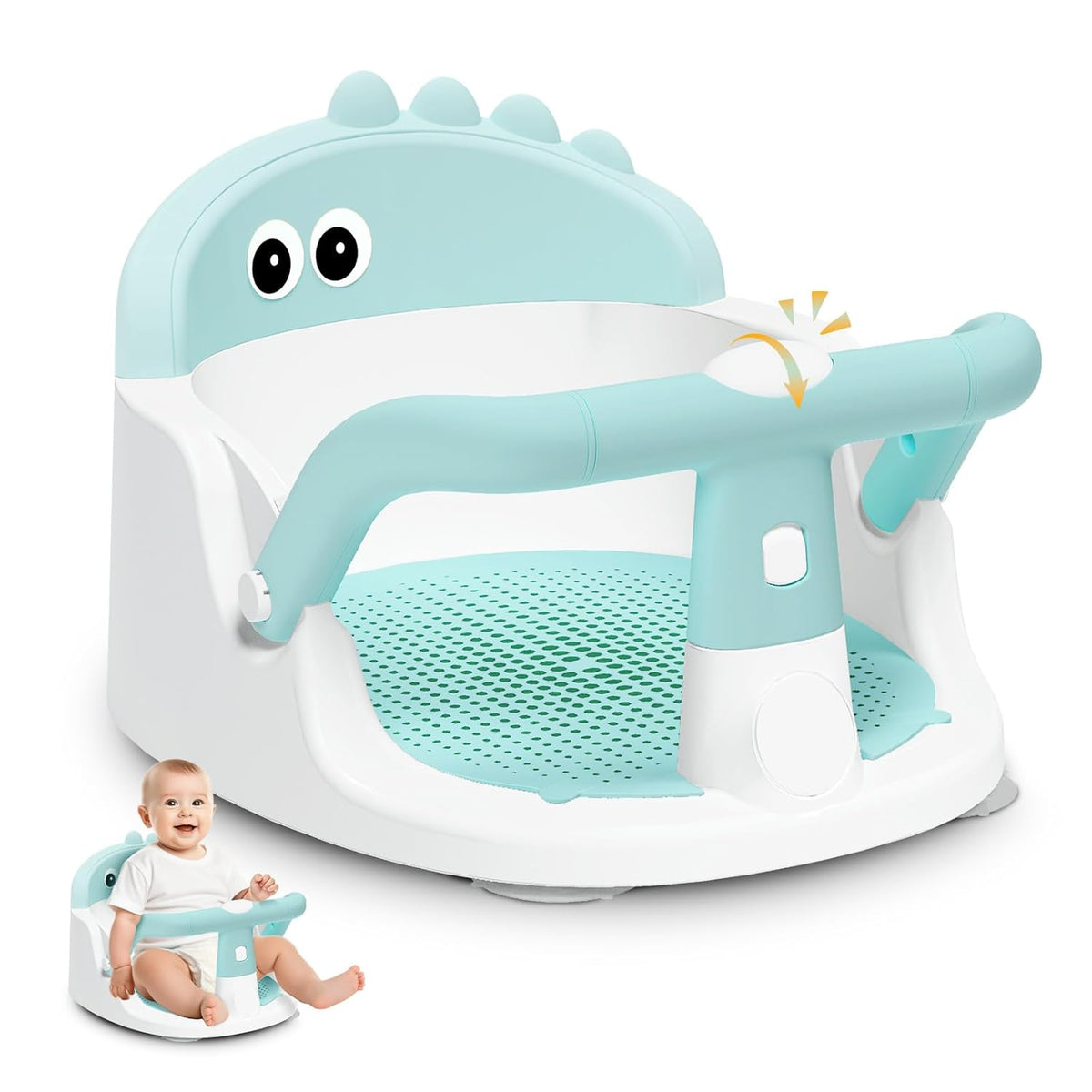Baby Bath Seat For Babies 6 Months & Up Sitting Up,Non-Slip Baby Bath Chair For Bathroom, Bathtub Tub, Easy To Clean