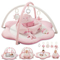PRVAETU Baby Gym Play Mat, Sitting-up Babies Seats for Infants,with 5 Detachable Toys, Infant Toddler Activity Tummy Time Playmats for Newborn 0-12 Months