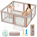 PRVAETU 51*59 Foldable Baby Playpen & Playard with Mat for Boys Girls