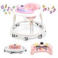 PRVAETU Foldable Baby Walker Activity Center W/ Wheels,Height Adjustable,Music Toy & Foot Pad for 6-18 Months Babies Infant Boys Girls