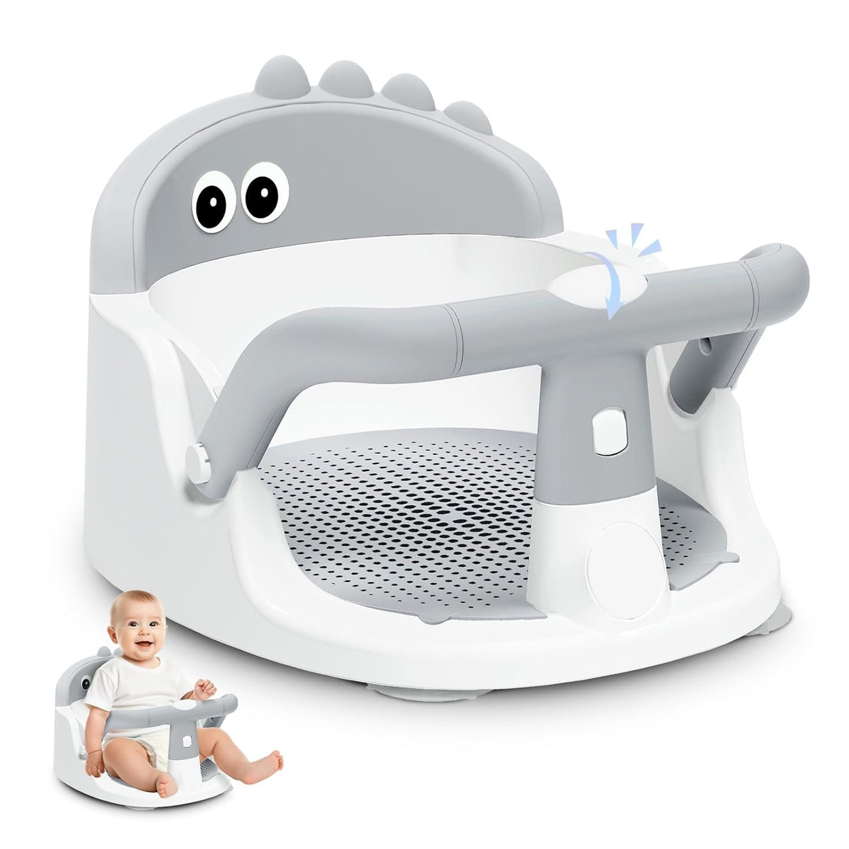 Baby Bath Seat For Babies 6 Months & Up Sitting Up,Non-Slip Baby Bath Chair For Bathroom, Bathtub Tub, Easy To Clean