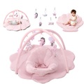 PRVAETU Baby Gym Playmat,Tummy Time Mat,Sit &amp;Play Activity Mat with 6 Detachable Toys,Washable Baby Mat &amp; Toys,Baby Gift for 0-18 Months