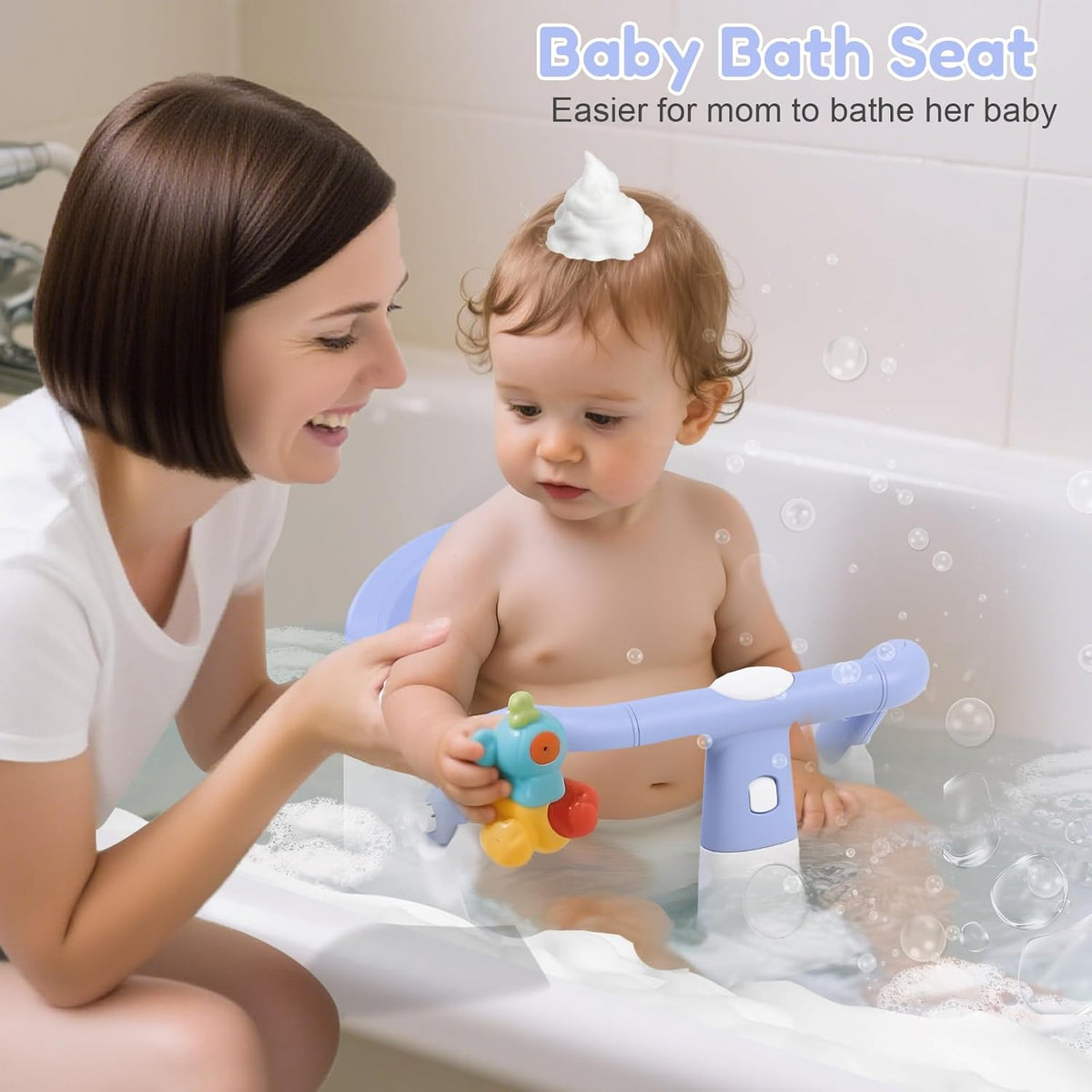 Baby Bath Seat For Babies 6 Months & Up Sitting Up,Non-Slip Baby Bath Chair For Bathroom, Bathtub Tub, Easy To Clean