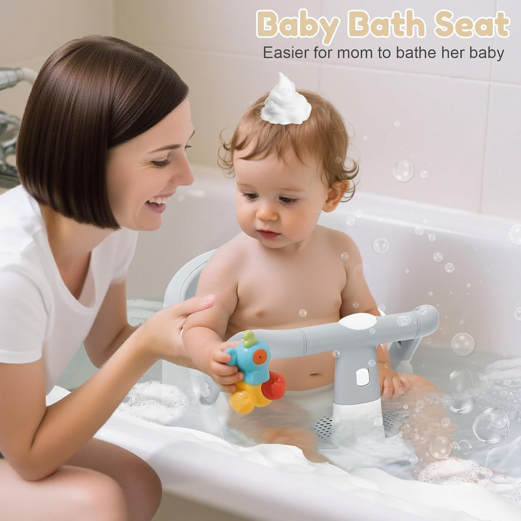 Baby Bath Seat For Babies 6 Months & Up Sitting Up,Non-Slip Baby Bath Chair For Bathroom, Bathtub Tub, Easy To Clean