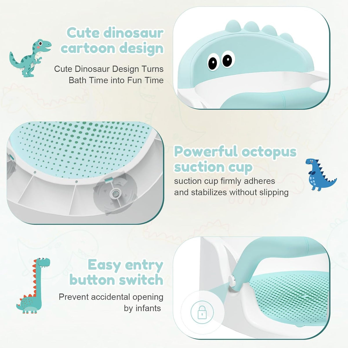 Baby Bath Seat For Babies 6 Months & Up Sitting Up,Non-Slip Baby Bath Chair For Bathroom, Bathtub Tub, Easy To Clean