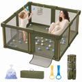 PRVAETU Foldable Baby Playpen & Playard with Mat for Boys Girls