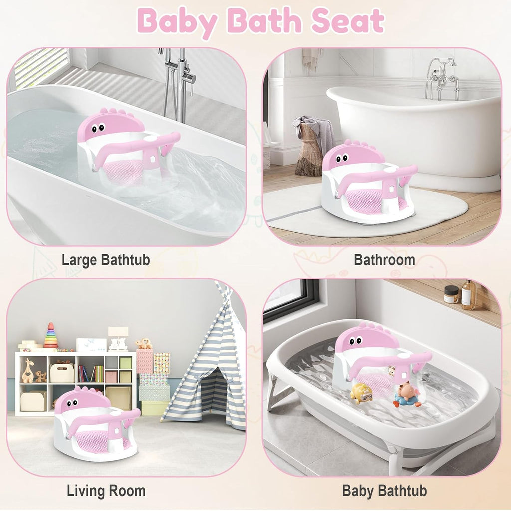 Baby Bath Seat For Babies 6 Months & Up Sitting Up,Non-Slip Baby Bath Chair For Bathroom, Bathtub Tub, Easy To Clean