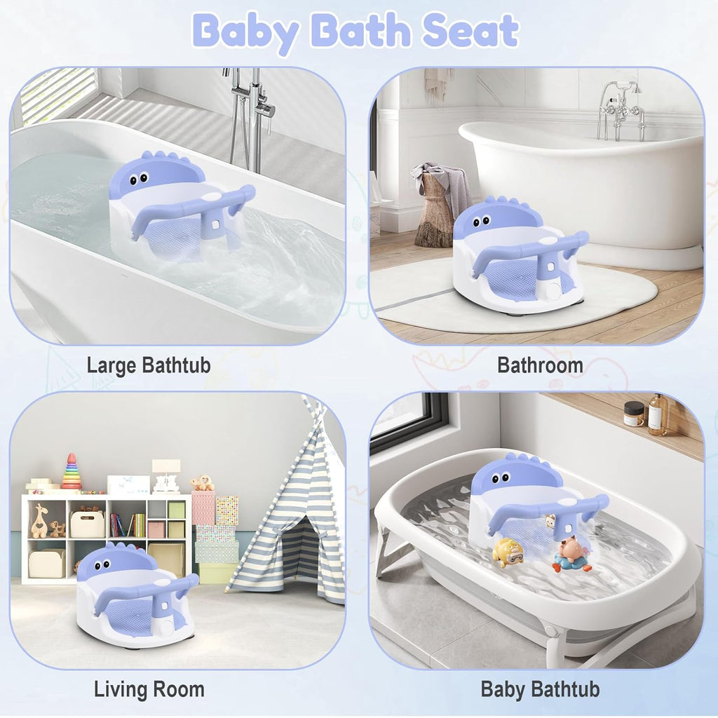 Baby Bath Seat For Babies 6 Months & Up Sitting Up,Non-Slip Baby Bath Chair For Bathroom, Bathtub Tub, Easy To Clean